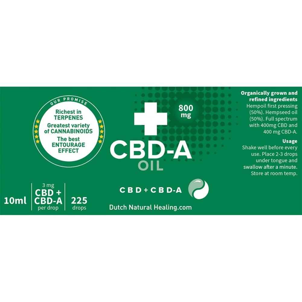 Dutch Natural Healing - CBD-a Oil - 8% (10ml) 4 Dutch Natural Healing - CBD-a Oil - 8% (10ml) - Afbeelding 2