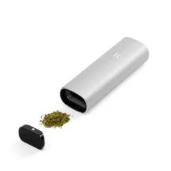 PAX Mini Vaporizer -Uitgelichte Plantenzaadwinkel paxmini.silver.cannabis.angle 1127 1